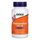 NOW Suplemento Em Capsula Veg Foods Resveratrol 200mg, Semente De Uva, Natural